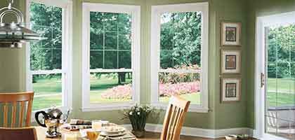 replacement vinyl windows in a kitchen